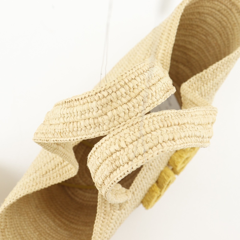 Loewe Bunny Basket Handbag, A223S17X01, Raffia x Calfskin, Made in Madagascar... - Picture 5 of 16